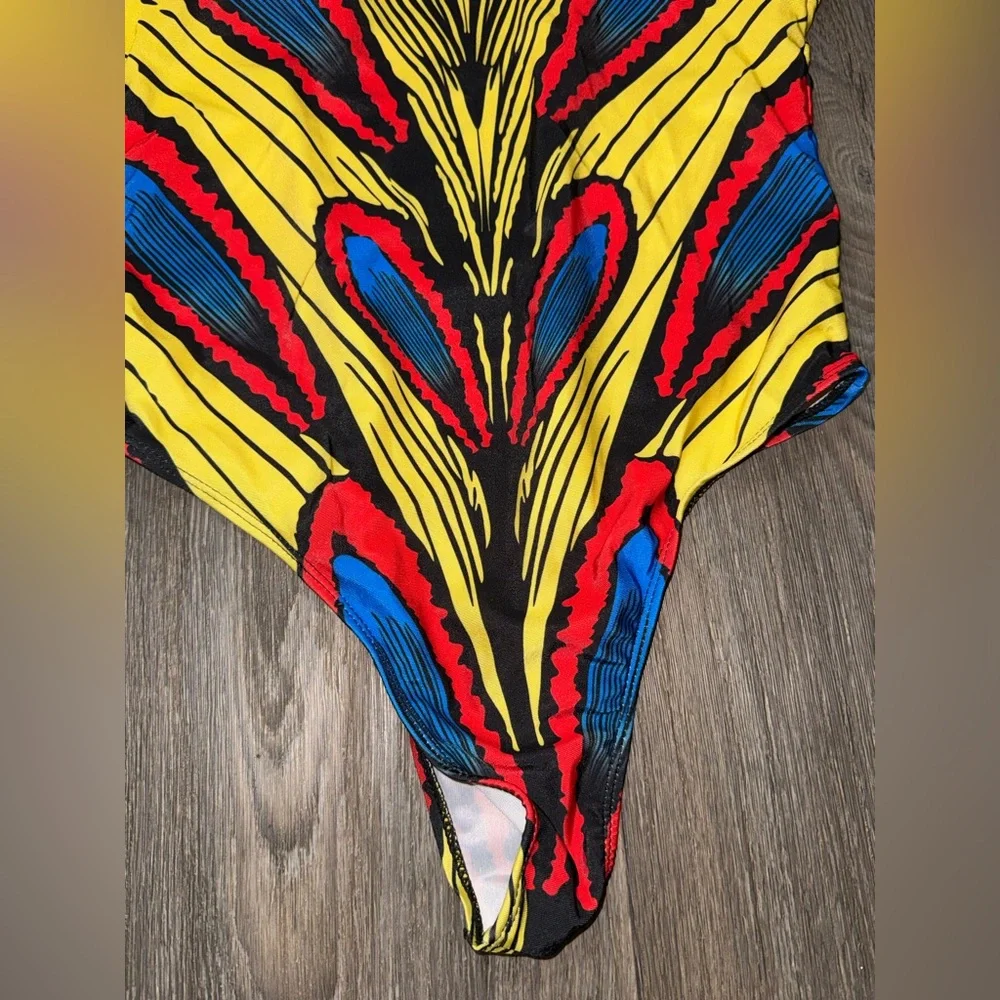 Festival Vibrant Multicolor Bodysuit Bathing Suit - Picture 3 of 6